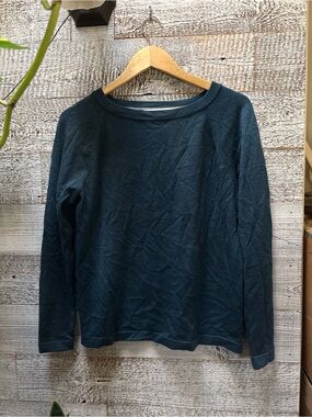 Banana Republic | 100% Merino Wool Long Sleeve Wide Crewneck Top - M, Deep Teal